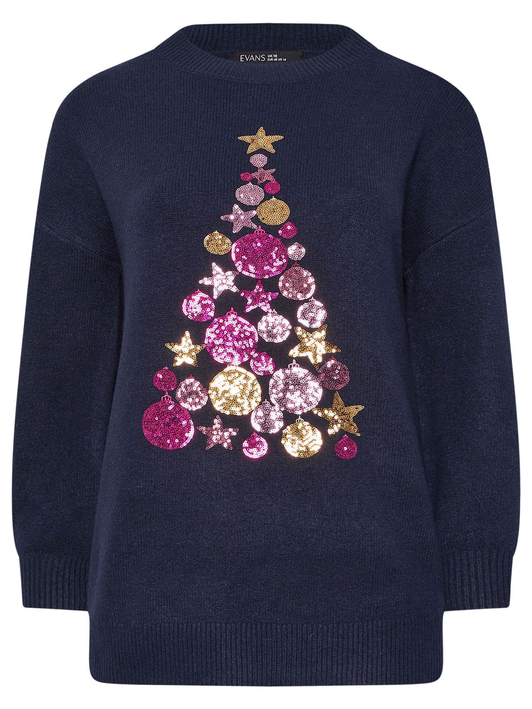 Evans Blauwe Kerstboom Bal Trui