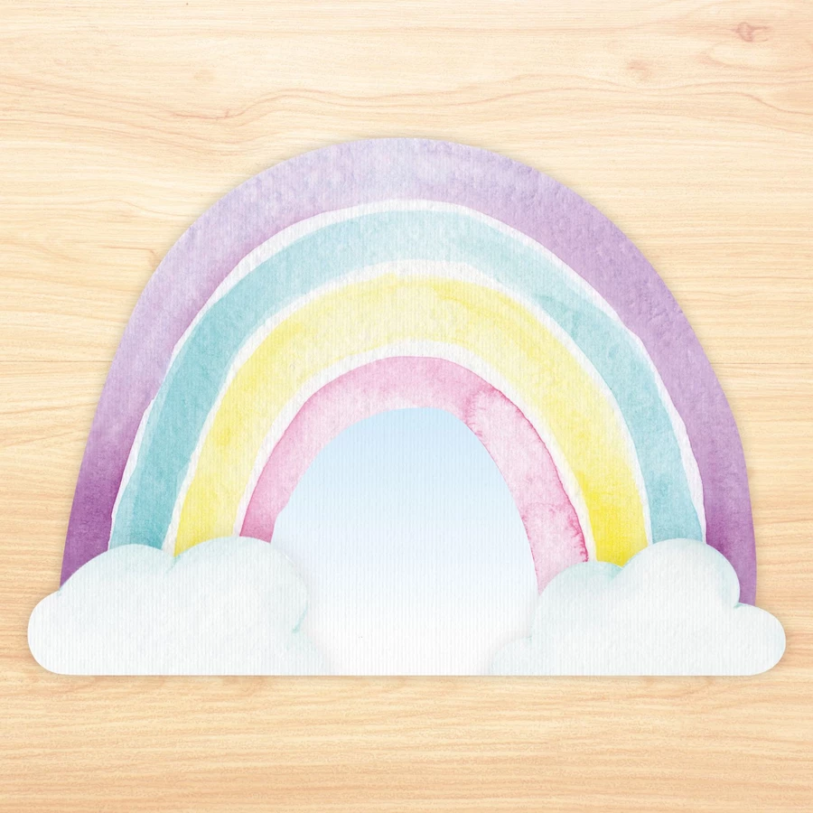 Nikima Platzset stabiles Vinyl Tischset – Regenbogen mehrfarbig