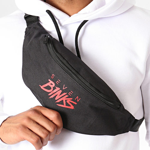 Sacoche Banane Logo Noir Rouge