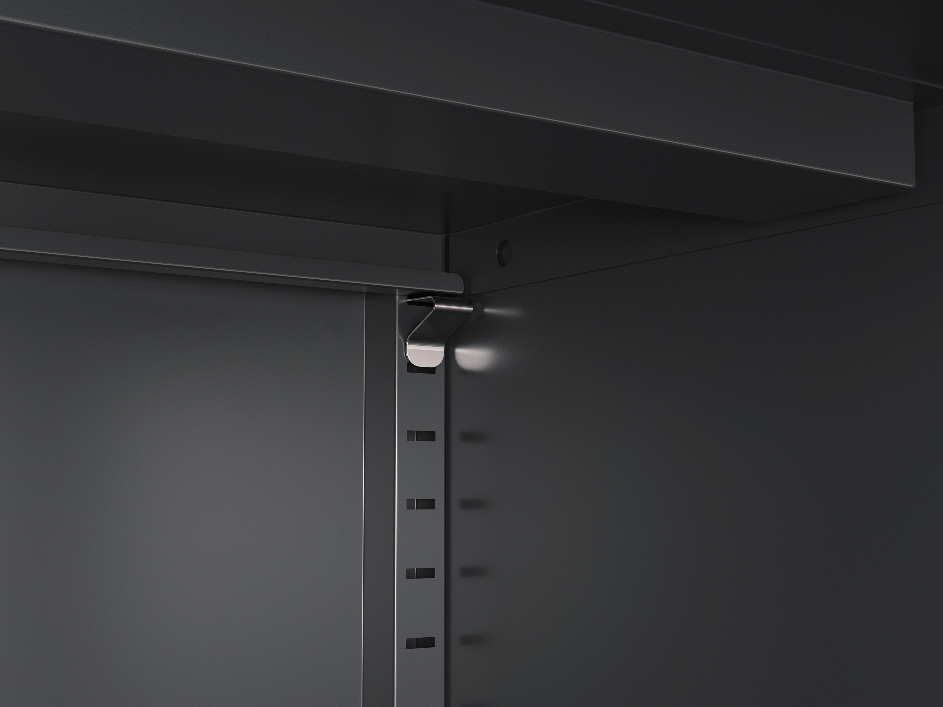 Kommode Metall BRANDO 80 x 101 cm schwarz