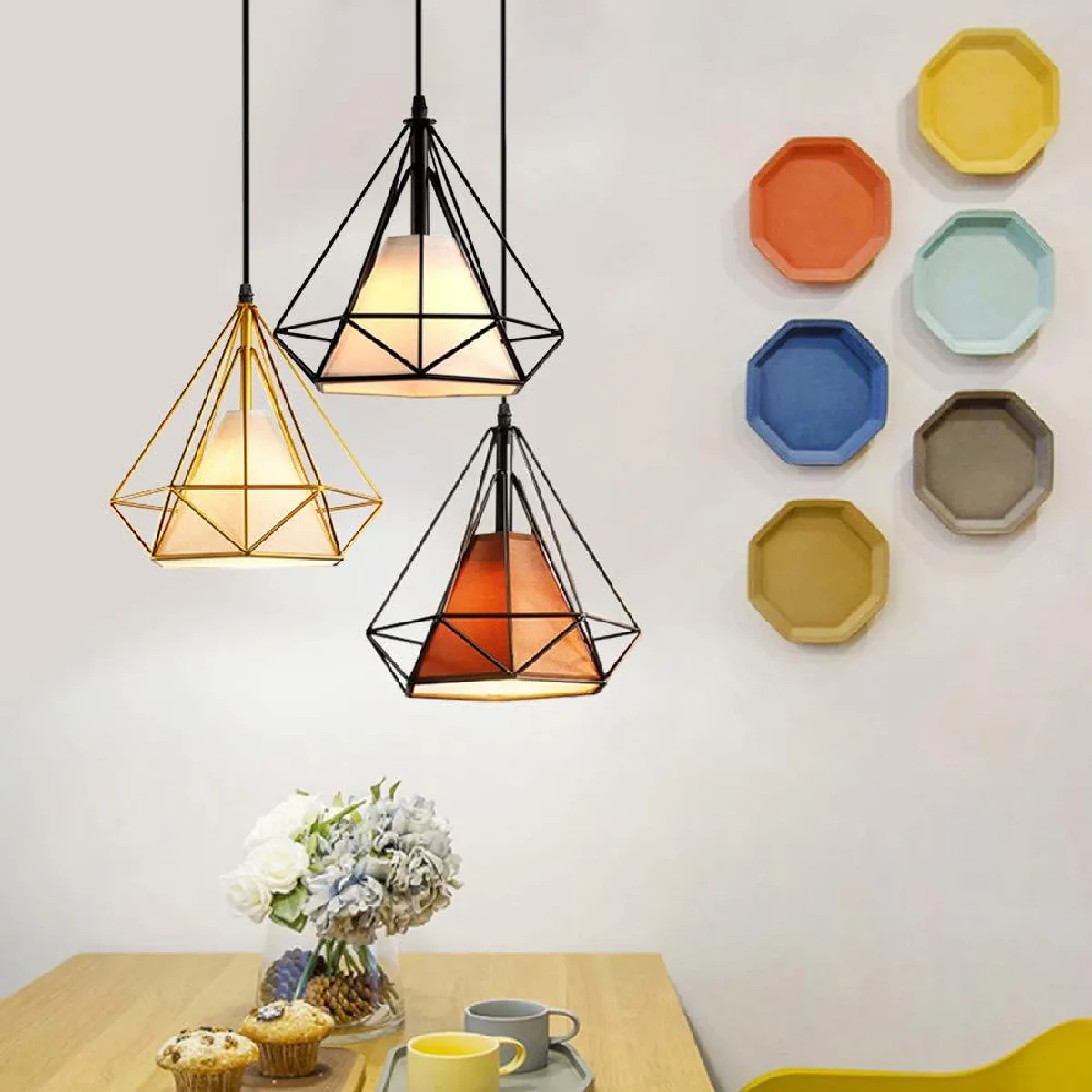 Stoex Lustre Industriel Cage - Noir