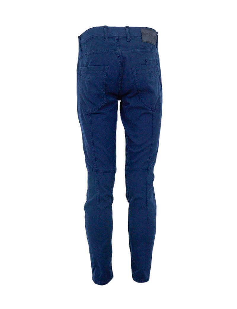 PLEASE PANTALON TOILE A BOUTON MARINE
