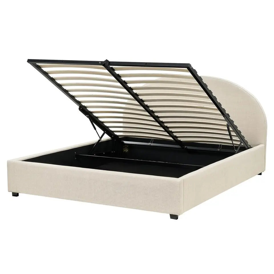 VAUCLUSE - Bed met opbergruimte - Beige - 160x200 cm - Polyester