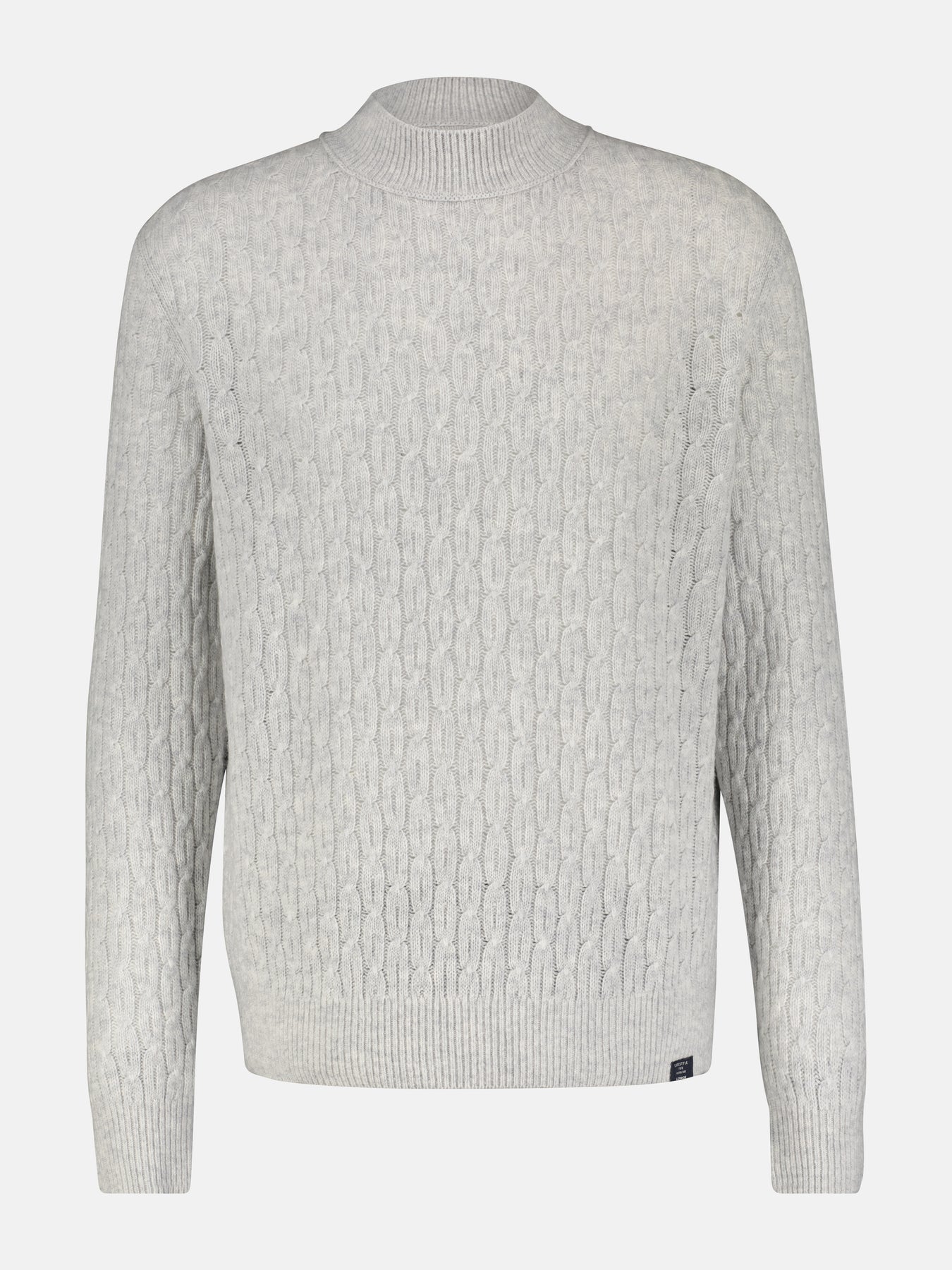 Cable-Strickpullover mit Turtleneck