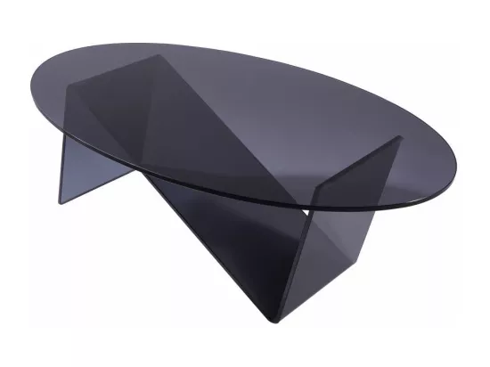 Table basse en verre trempé - Anthracite - ELOWEN