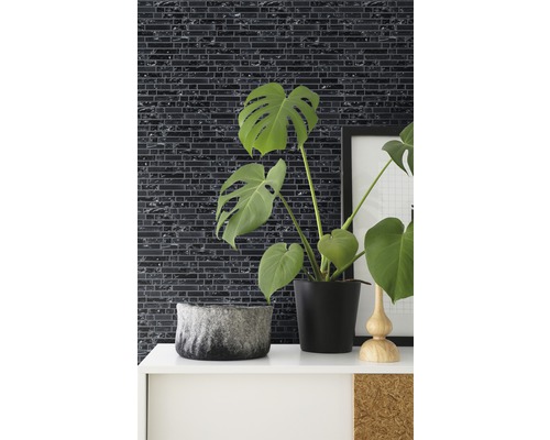 Glasmozaïek met zwarte steen 29,8x30,5cm