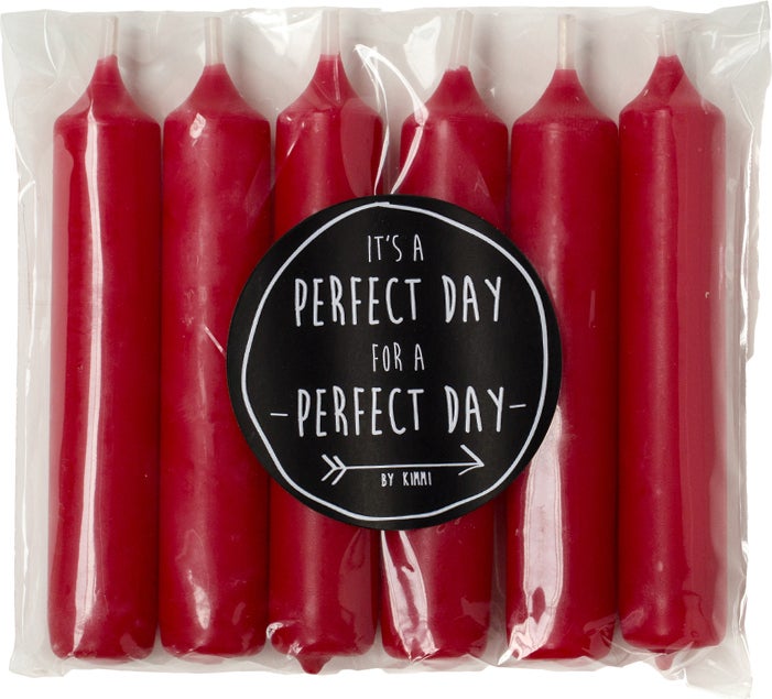 Rustik Lys dinerkaars Cadeau rood 5 uur 6 stuks