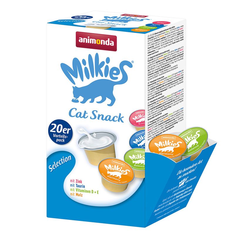 Lot mixte animonda Milkies Selection pour chat, 20 x 15 g