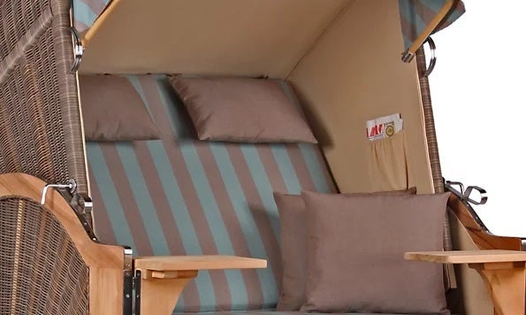 Strandstoel Nordstrand Teak PE grijs Design 520