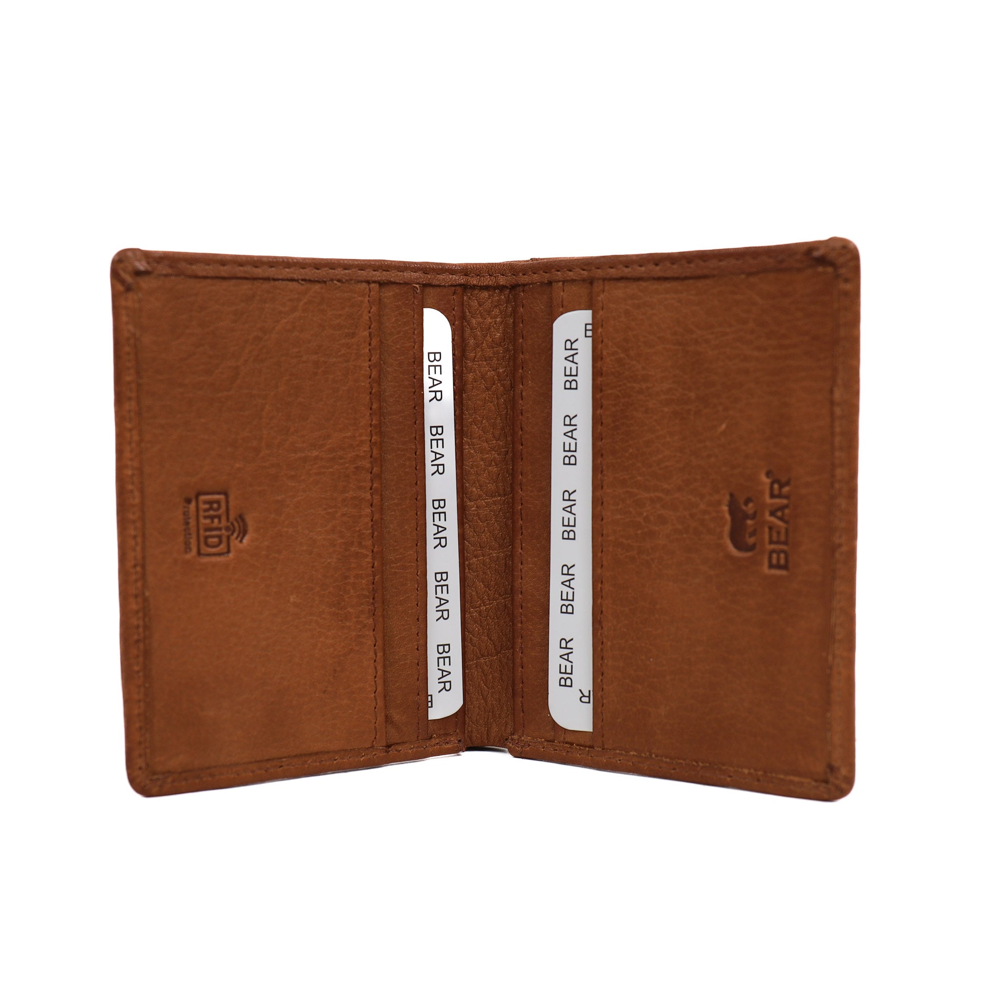 Pasjeshouder met briefgeld vak 'Cas' cognac COGNAC