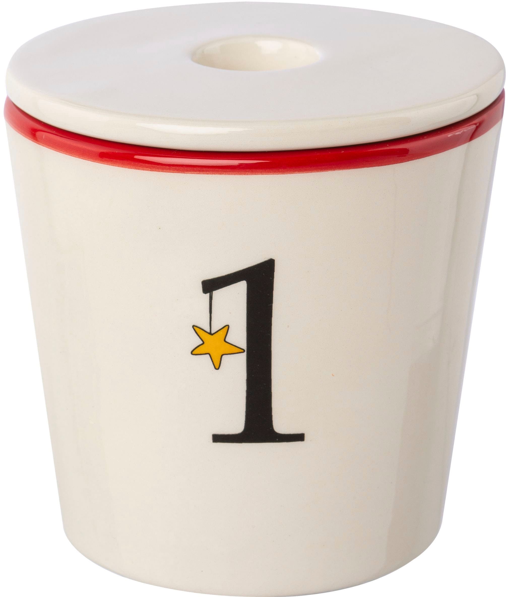 Creativ deco Kerzenhalter »Stabkerzenhalter für die Adventszeit, Weihnachtsdeko« Becher aus Keramik mit Cover 1 bis 4, Höhe ca. 10 cm, Adventsleuchter