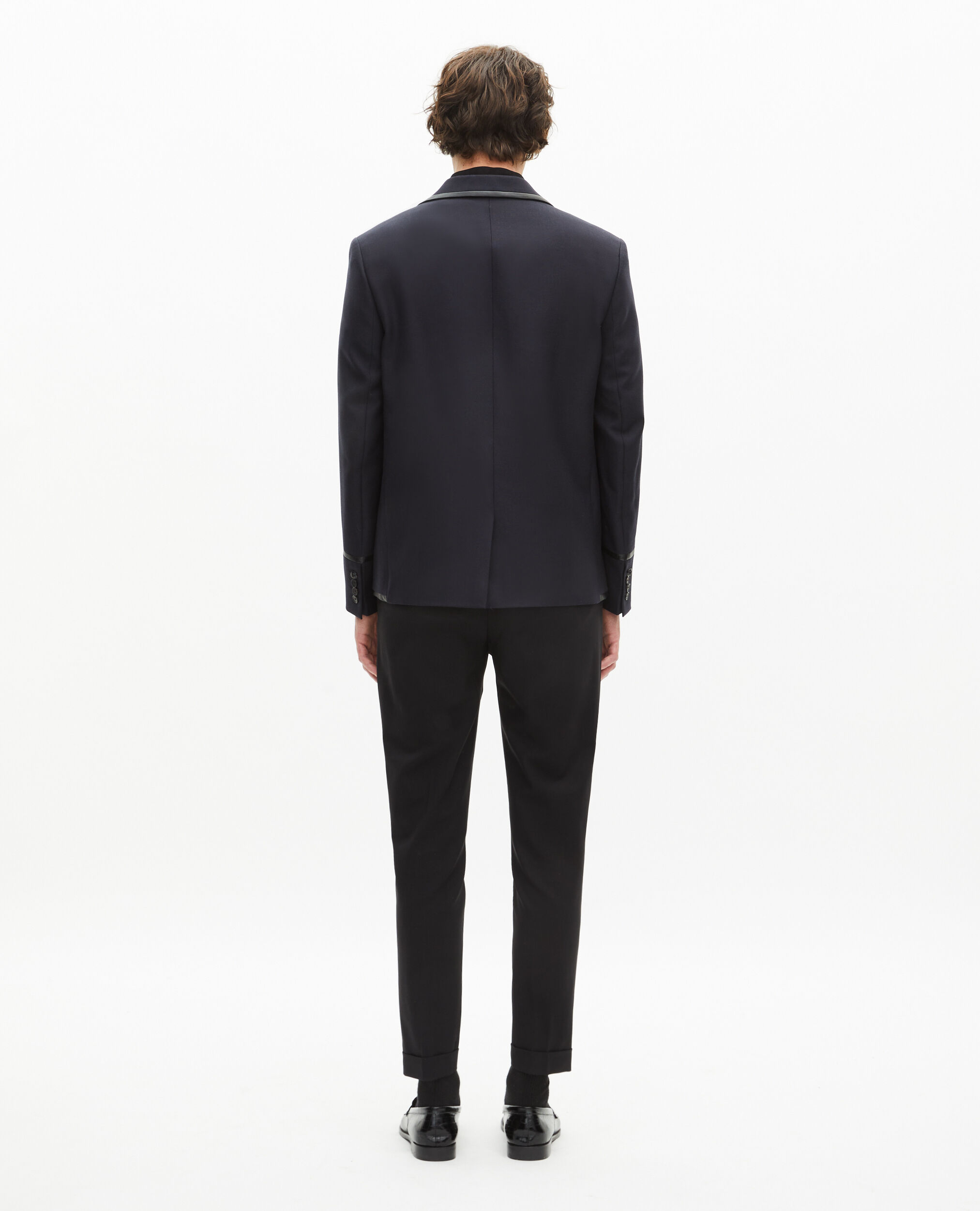 Veste en laine mélangée bleu marine