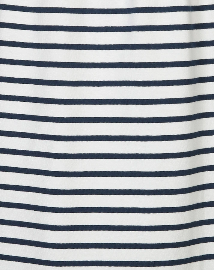 Kurzarm-Kleid PUFFIN gestreift in weiß/dunkelblau