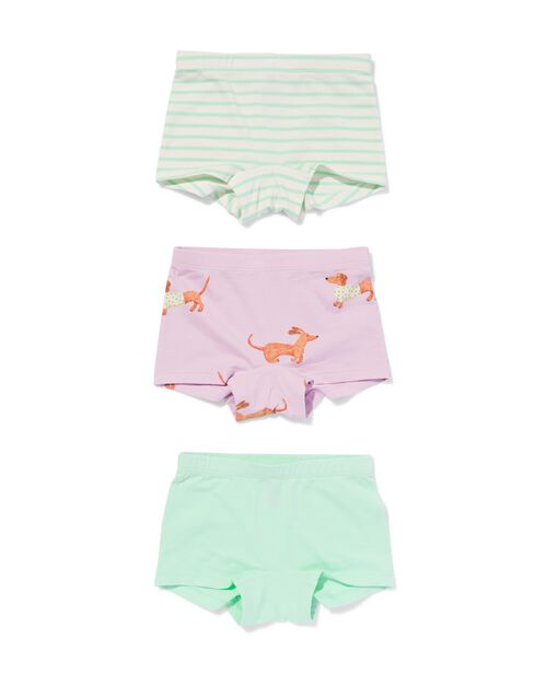 boxer en coton extensible avec chiens pour enfant - 3 pièces lilas