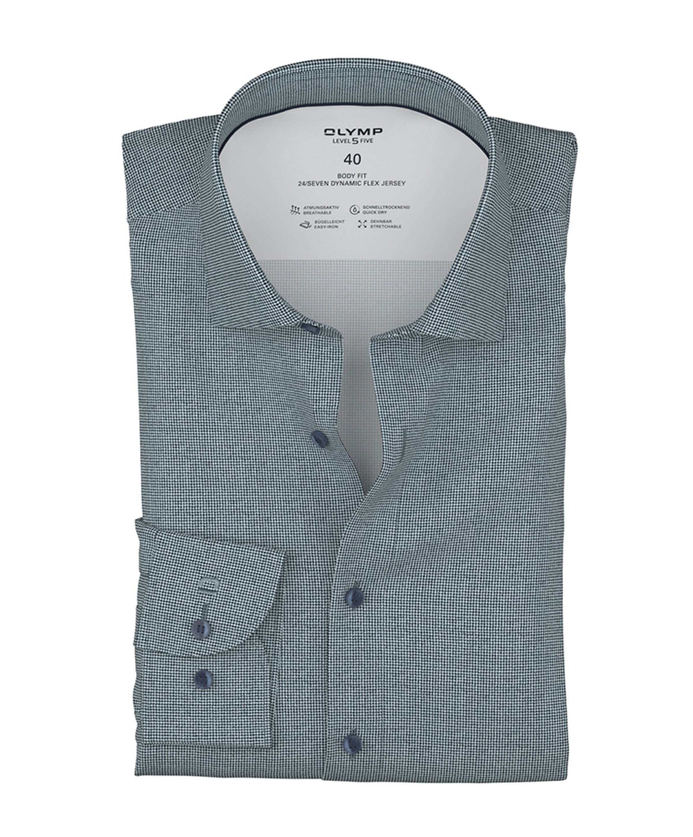Olymp Level 5 Heren overhemd extra lange mouw blauw
