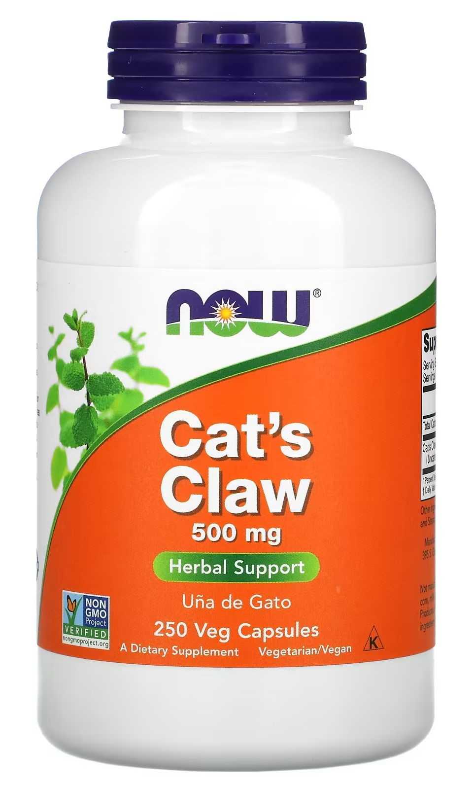 NOW Foods Unha de Gato 500mg 100 cápsulas.
