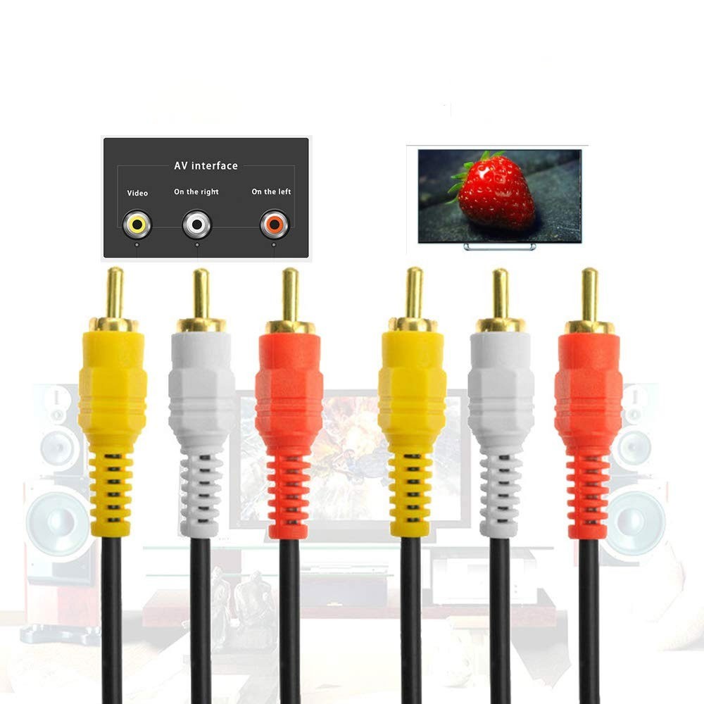 (1.5m) Cinch AV Audio Video Kabel 3-RCA Verbindungskabel - Schwarz