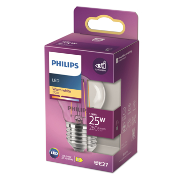 Philips LED kogel E27 1,9 W filament helder niet dimbaar