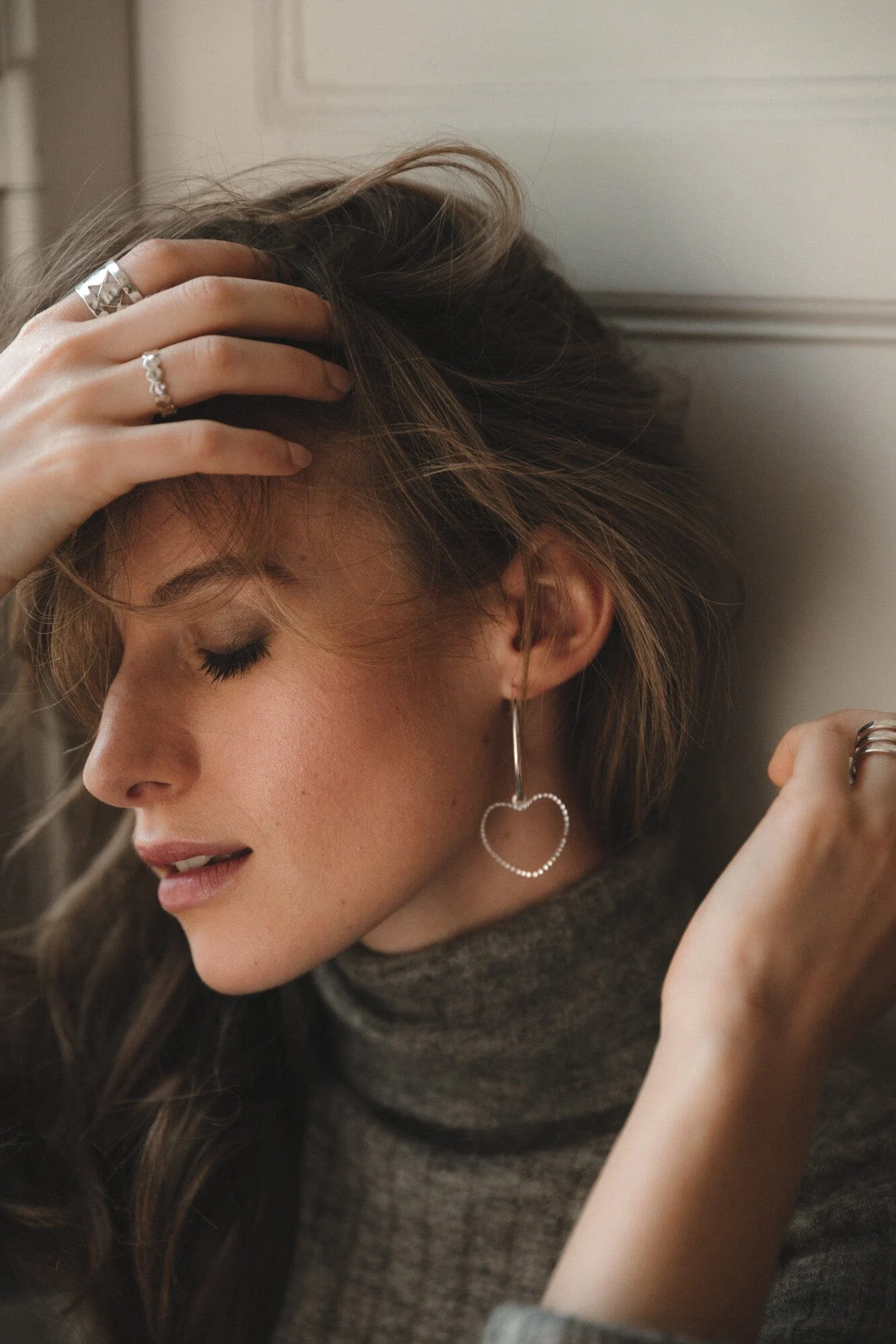 ELIOTT - Bague martelée plaqué or rose | Argent