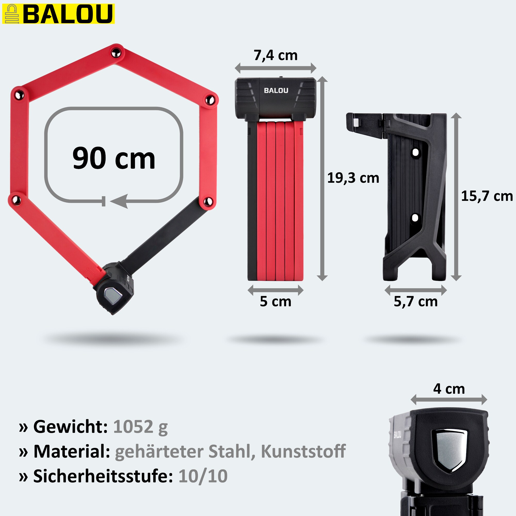 BALOU Faltschloss, in 5 verschiedenen Farben