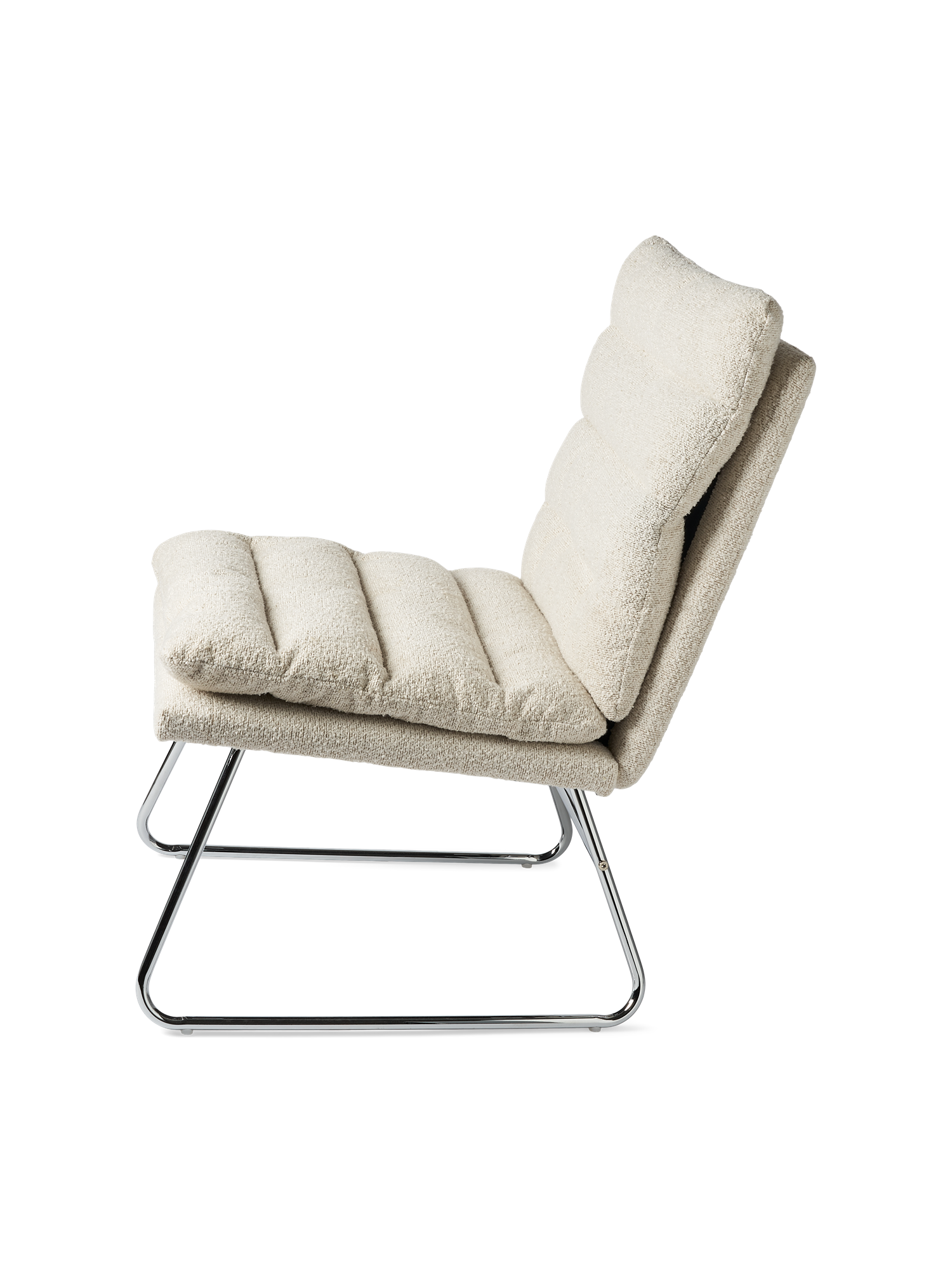 Loungestol i boucléstof | 55 x 61,4 x 53,9 cm. | Off White