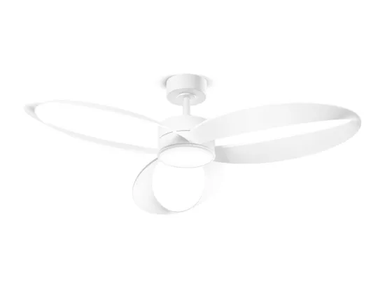 Ventilateur de Plafond avec Lumière Perenz 7202 B CT Blanc d. 132 cm, 3 Pales, 6 Vitesses, Moteur DC 35W, Silencieux