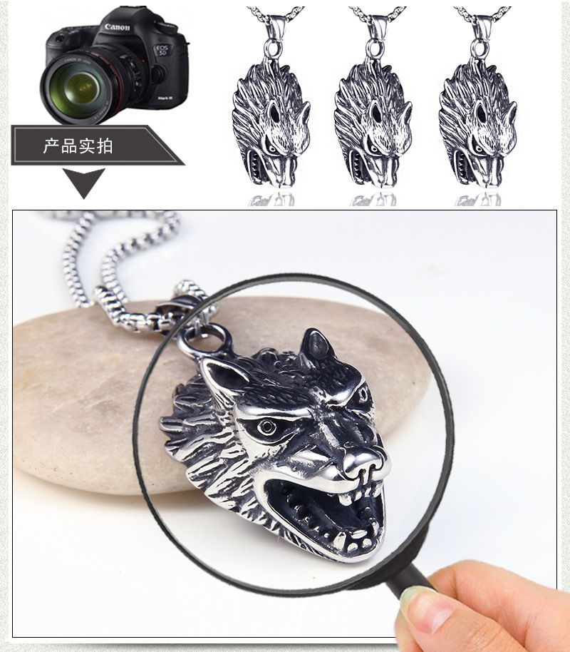 Prushia - Wolf hanger ketting van roestvrij staal