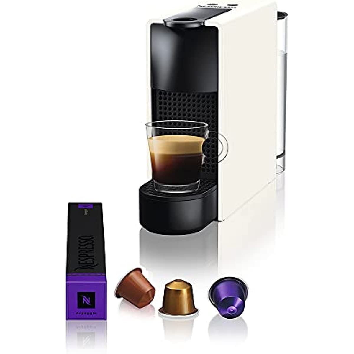 Nespresso Essenza Mini Cafeteira 110V, m&aacute;quina de caf&eacute; Espresso compacta para casa, m&aacute;quina de c&aacute;psula / c&aacute;psula el&eacute;trica autom&aacute;tica (branca)