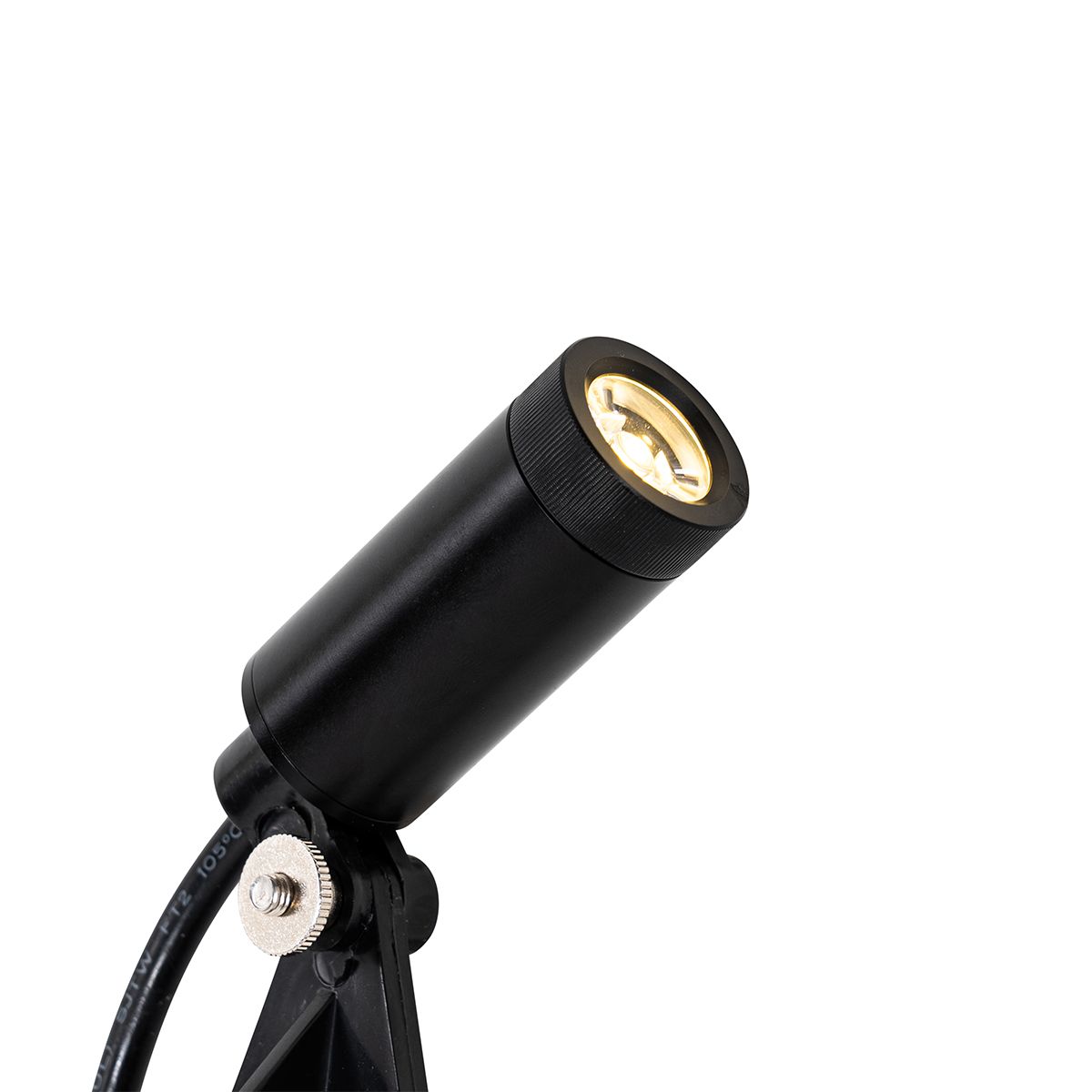 Set van 4 prikspots zwart incl. LED IP65 solar oplaadbaar - Garly
