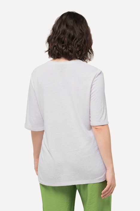 T-Shirt, Struktur, Brusttasche, V-Ausschnitt, Halbarm