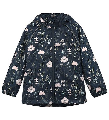 Minymo Softshelljakke - Blåe Nights m. Blomster