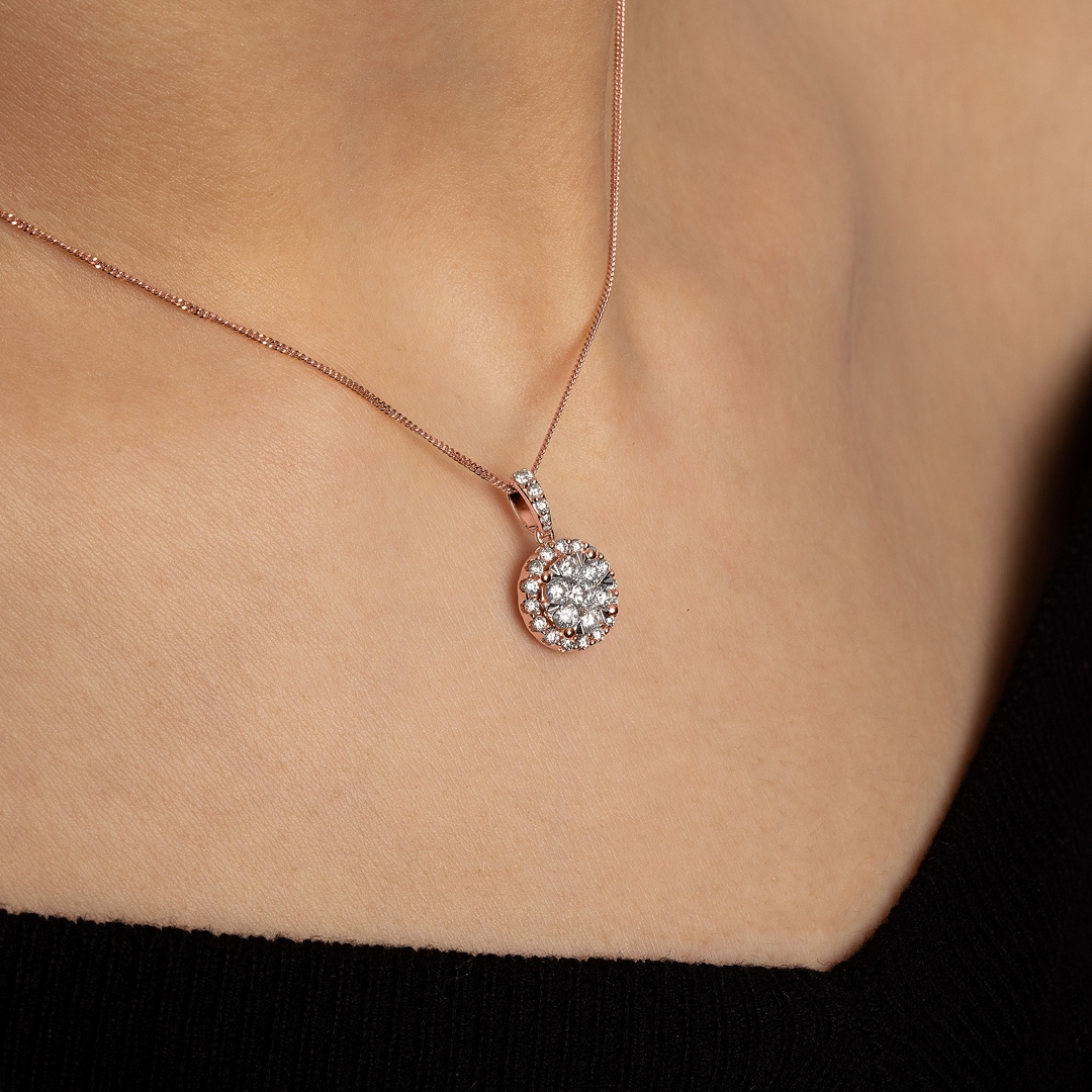 Anhänger 750/18 K Roségold mit Diamanten 0.75 ct H/si by CHRISTIAN