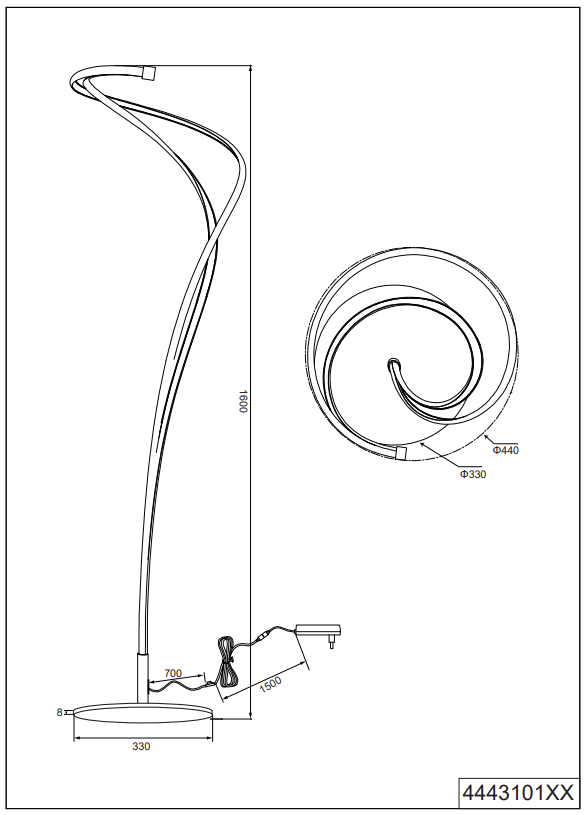 Vloerlamp  Nala ⌀44  x H160 cm