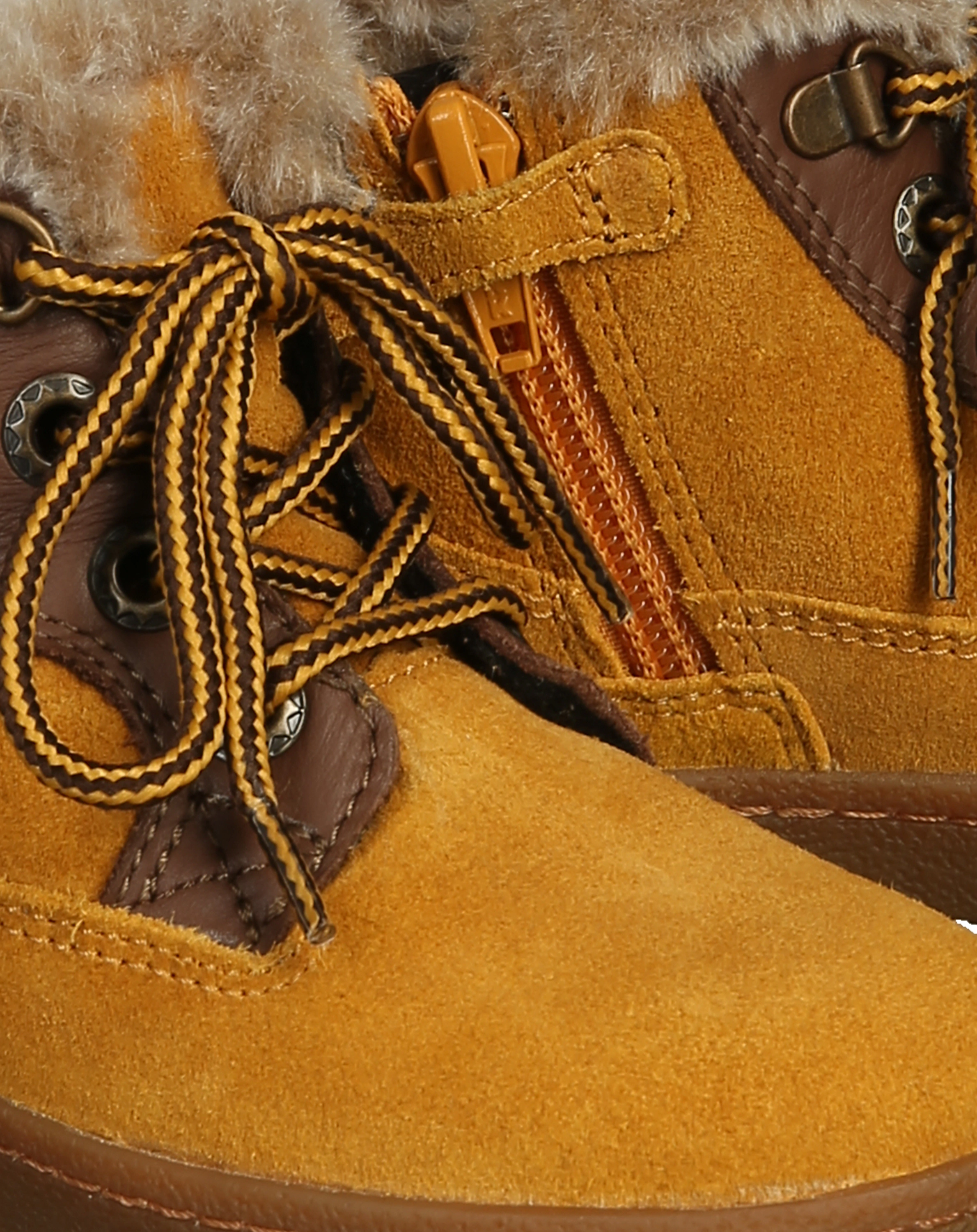 Leder-Schnürstiefel MERLIN MAX gefüttert in giallone/toffee