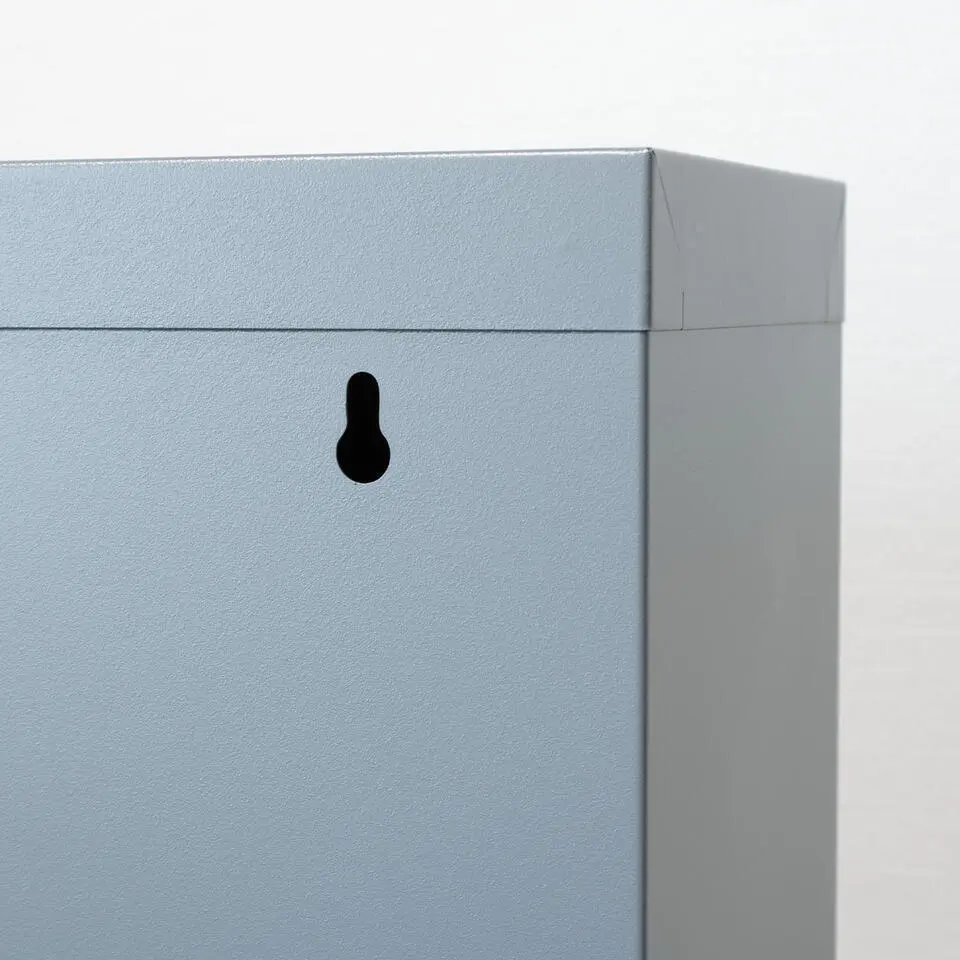 Hioshop Pisa schoenenkast grijs metaal met 4 vakken