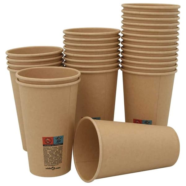 vidaXL Papir kaffekopper 1000 stk 16oz 400 ml brun
