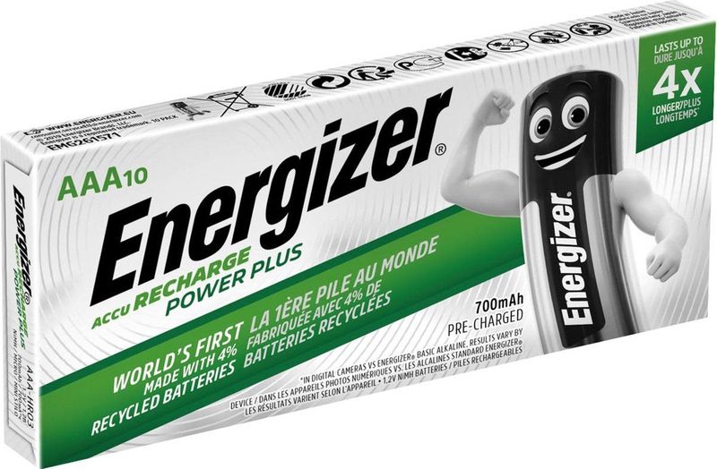 Energizer - Power Plus - AAA Batterijen - 700 mAh - Pak van 10 Stuks