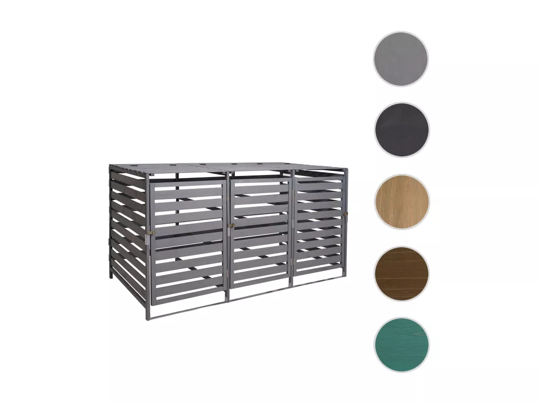 Cache-poubelle MCW-H62 pour 3/6 poubelles, gris clair