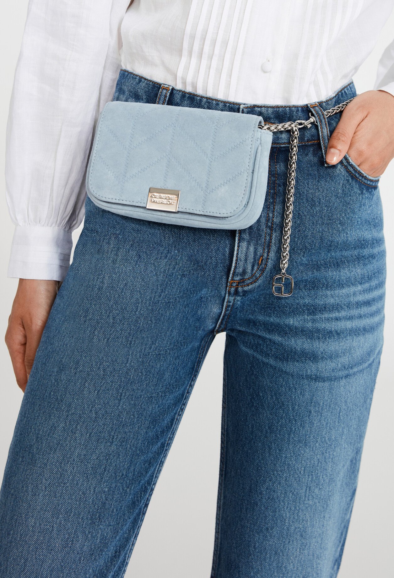 Mini sac Akilino bleu ciel cuir