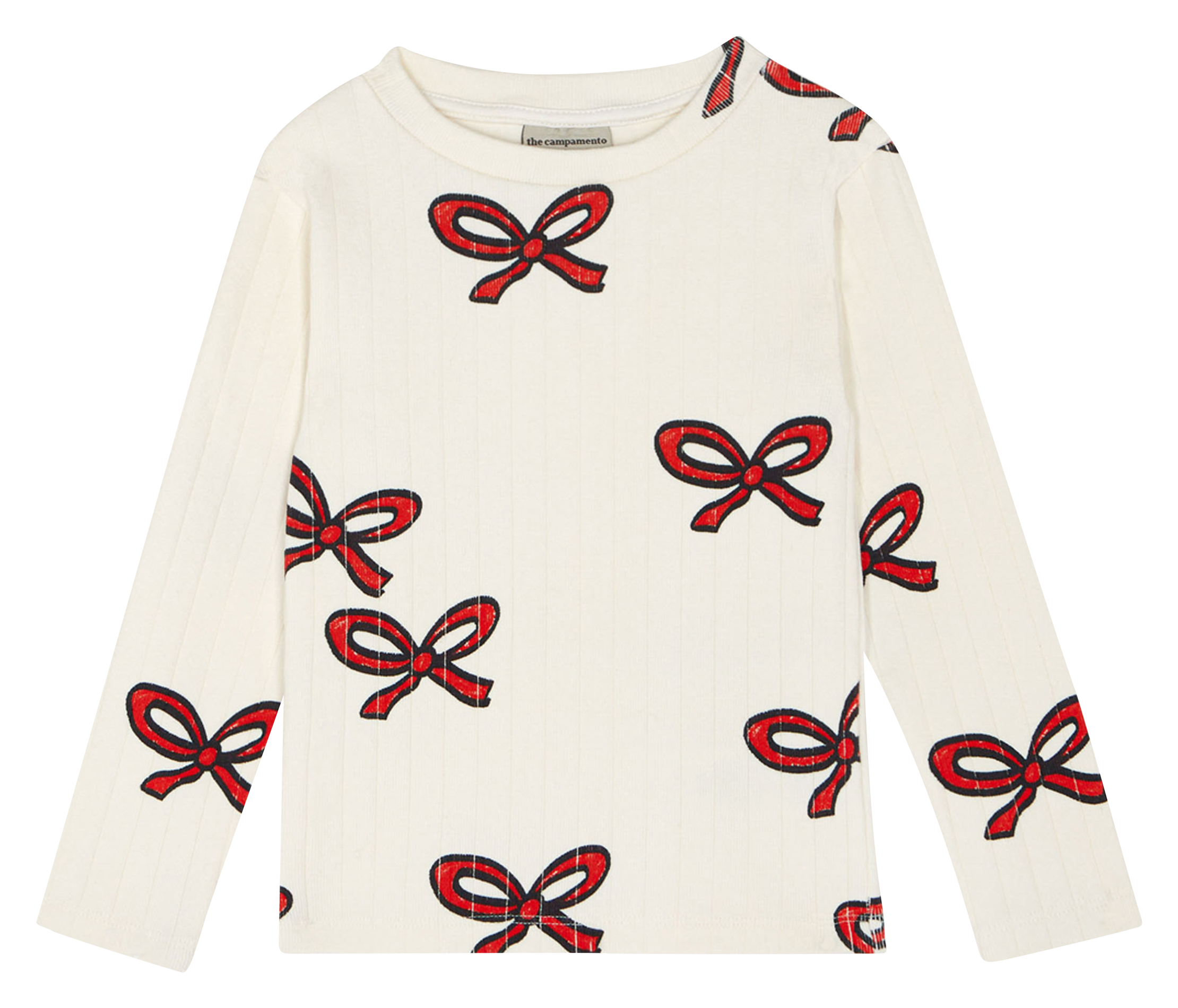 Tee-shirt col rond imprimé en coton| Blanc