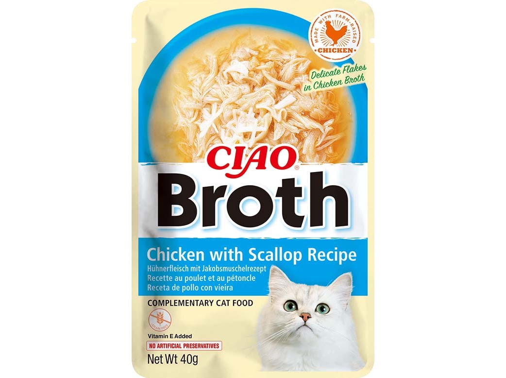 COMIDA HÚMIDA GATO CIAO FRANGO E VIEIRAS 40G