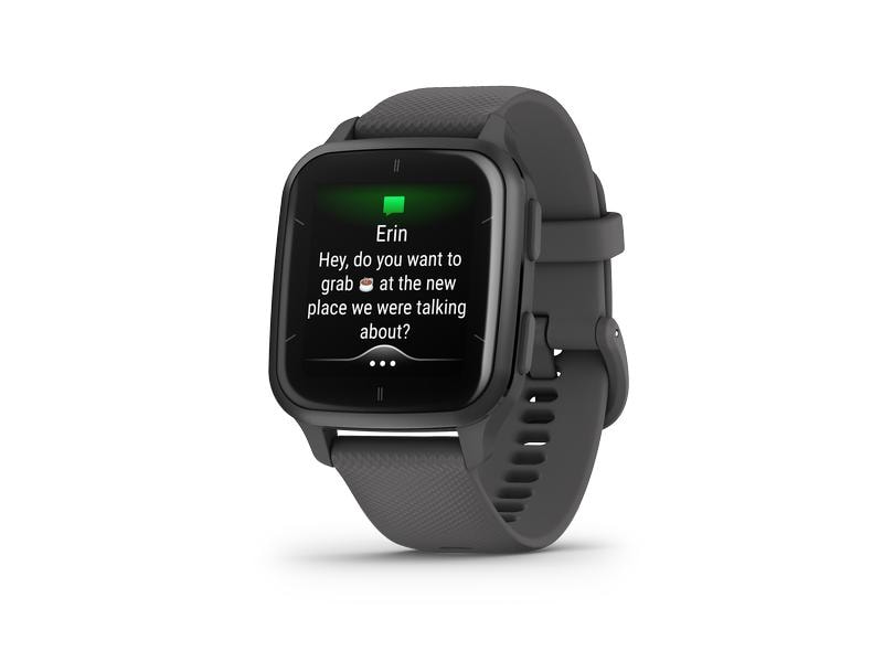 GARMIN GPS-Sportuhr Venu Sq2 Dunkelgrau/Schiefergrau GPS Fitness-Smartwatch