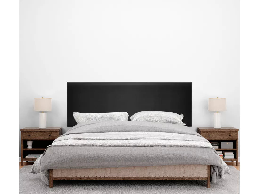 DHOME Tête de lit simili cuir lisse 160x50cm Lits 150/160 - Noir