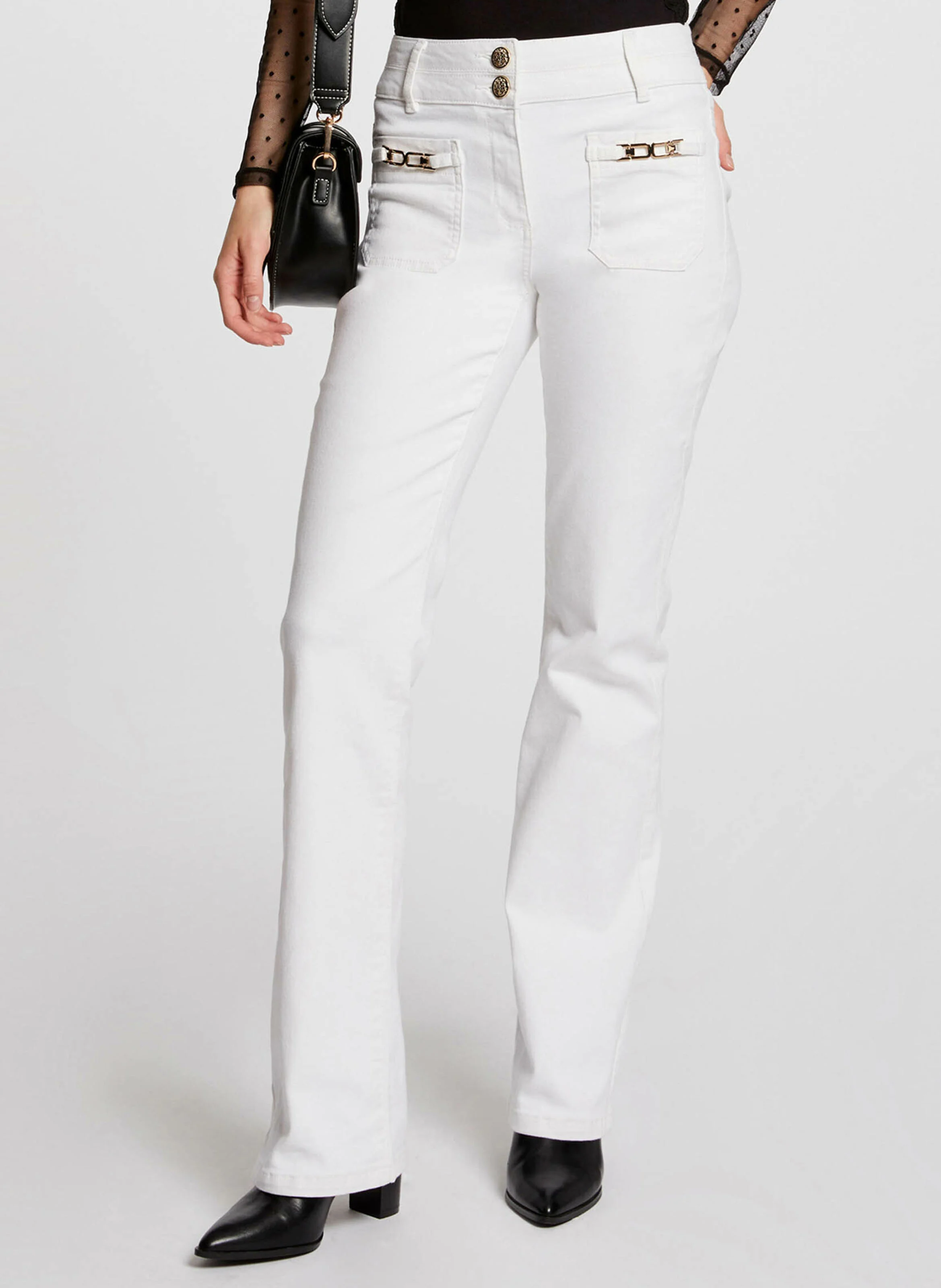 POLENI - Jean bootcut en coton mélangé | Beige