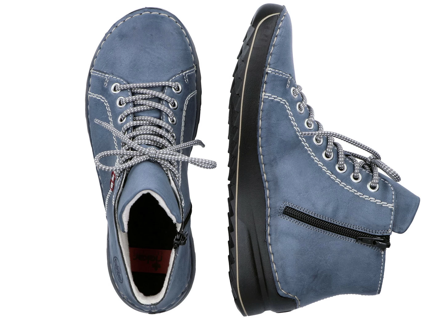 Rieker Schnür-Bootie mit Knitter-Optik