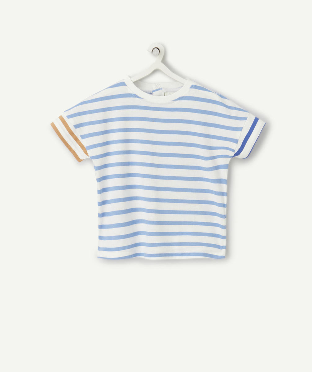 t-shirt bébé garçon en coton bio à rayures colorées