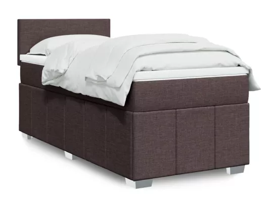Sommier tapissier avec matelas Marron foncé 90x200 cm