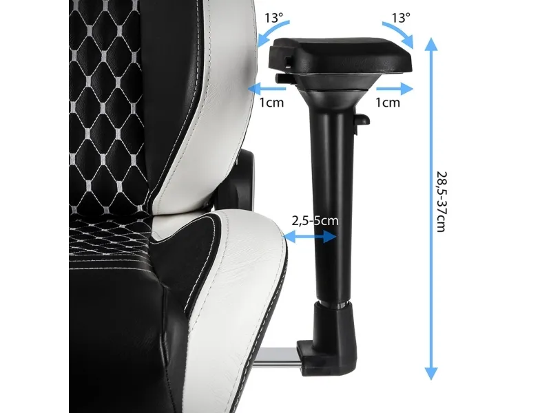 Noblechairs EPIC SK Gaming Edition - Spillestol - ergonomisk - armstøtter - T-formet - vippe - drejeled - polyuretan-læder - sort, hvid, blå