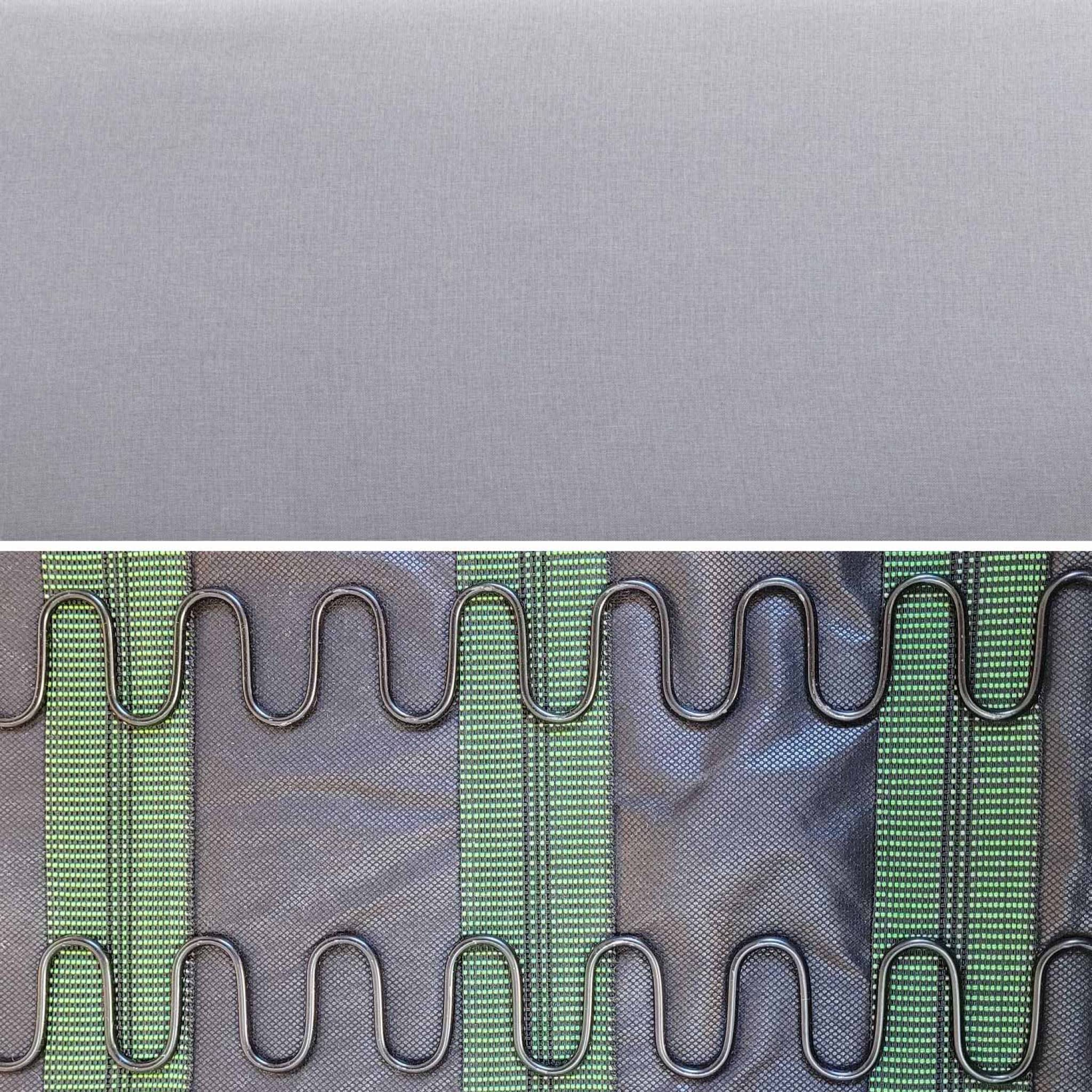 Banquette et fauteuil en bois et tissu gris clair. Isak. L 114 x l 69.5 x h 73cm