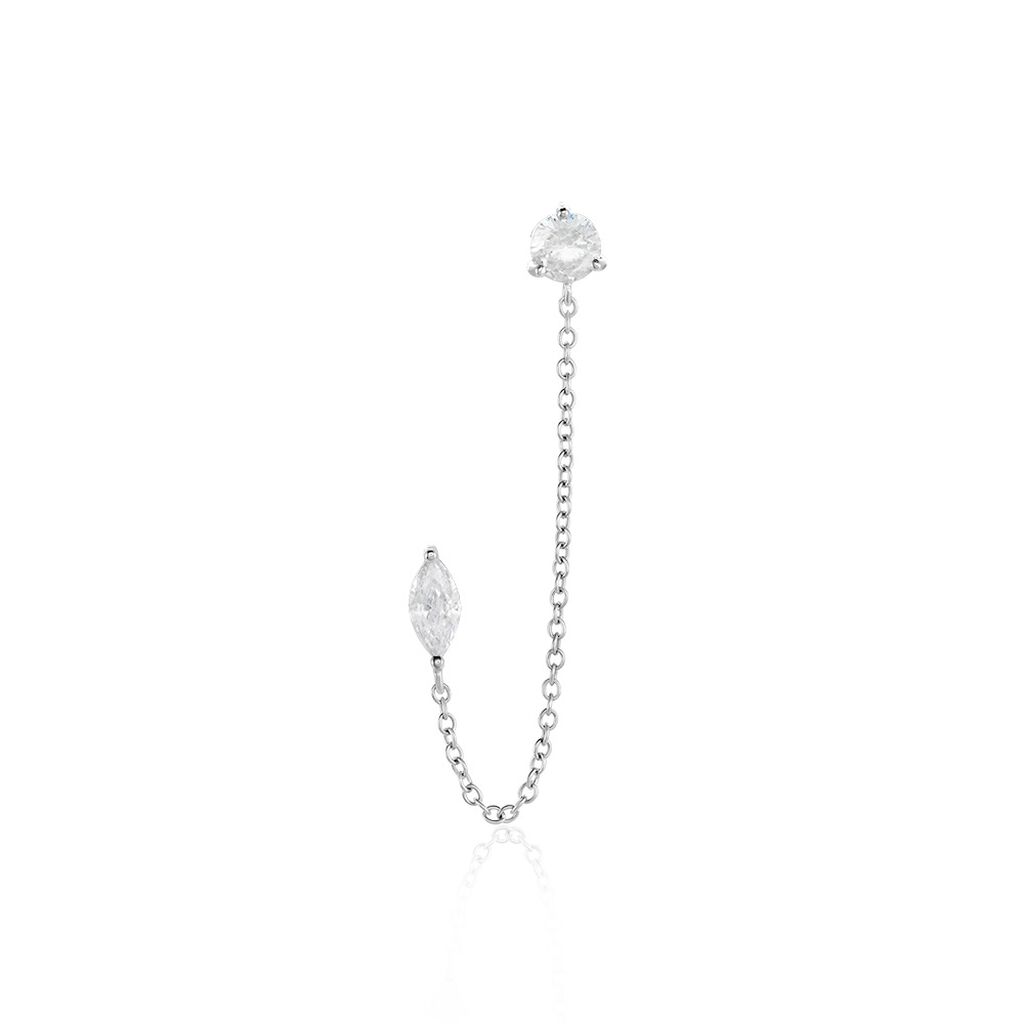 Bijoux D'oreilles Winter Sweetness Argent Blanc Oxyde De Zirconium